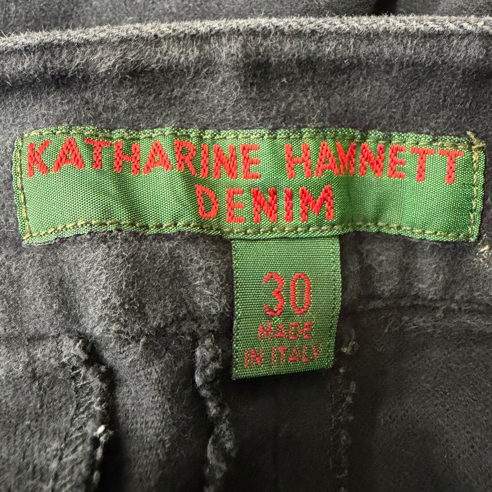 Katharine Hamnett Denim Black Straight Leg Pants Made in Italy Size 30 Womens - Picture 7 of 9